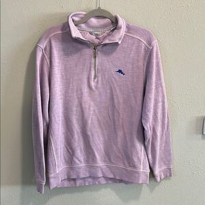 Tommy Bahama Tobago Bay‎ Lavender Half Zip Pullover Knit Purple